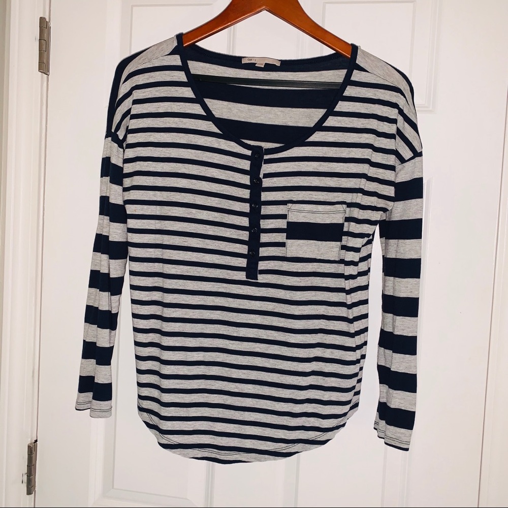 Gap Grey and Navy Striped Shirt